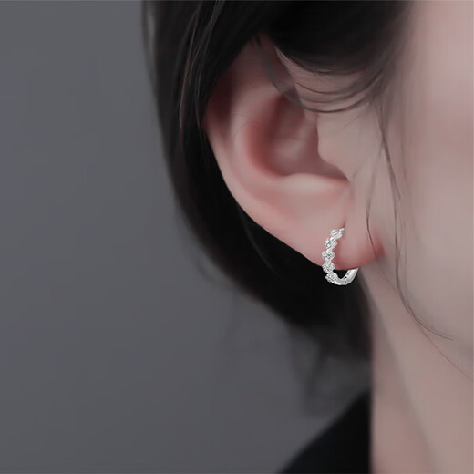 Core luxury sterling silver 999 pure silver earrings for women high-end ear piercing earrings for women plain hoop love earrings for women ear buckles 2025 new 999 pure silver earrings single