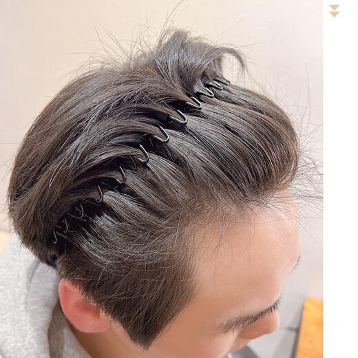 Hua She Shang Unisex Sports Invisible Anti-Slip Hairband Headband Back Head Metal Wave Hairpin Headband 2025 Hair Accessories Twist Style/Invisible Hairband-Unisex