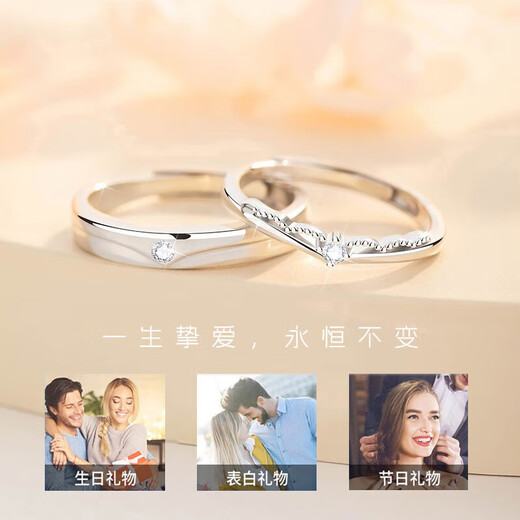 MZMZ Prince and Princess Couple Ring PT950 Platinum Pair Adjustable Wedding Rings Looking for a Birthday Gift for My Girlfriend Prince and Princess Rings Without Engraving