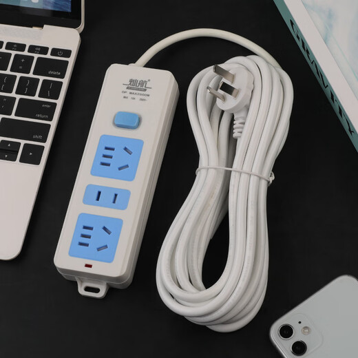 High-power household socket long-line plug-in strip with wire terminal board independent switch plug-in board dormitory drag line board single switch 3-position socket 12 holes standard + thick 2.8 meters line