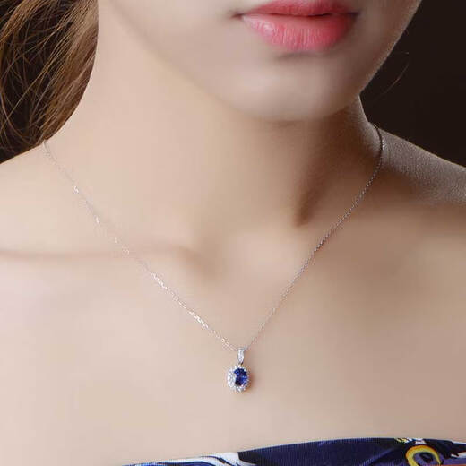 COASZE Tanzanite Necklace Women's 18K Gold Gemstone Necklace for Wife and Girlfriend One Thing, One Certificate Tanzanite Necklace