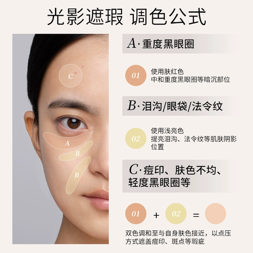 Mao Geping Concealer Blush Covers Tear Troughs and Dark Circles, Contours and Brightens Makeup Gift Box New Year's Gift for Girlfriend