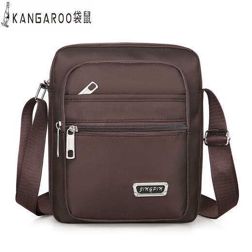 袋鼠（KANGAROO）男包休闲单肩包牛津布小背包男士包包休闲斜挎包帆布包手提商务潮 四拉基础款+YZ3519黑色
