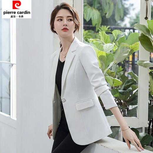 Pierre Cardin pink suit for women 2026 autumn new fashionable small suit top black professional temperament slim jacket pink L 108Jin Jin is equal to 0.5kg 118Jin Jin is equal to 0.5kg