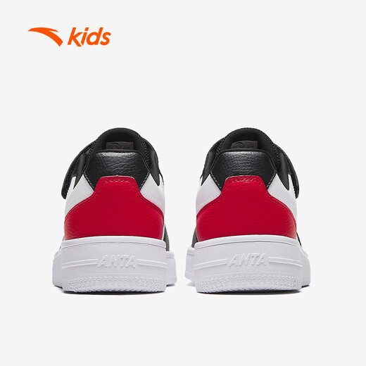 ANTA children's sports shoes for boys and girls with Velcro low-top campus white shoes easy sneakers A12448088