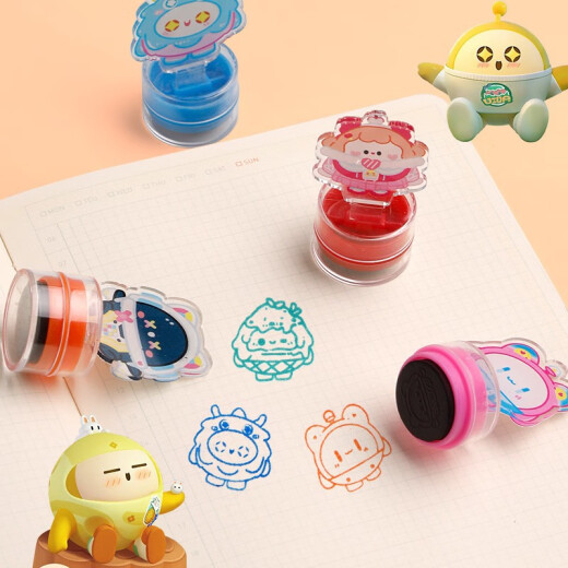 Sanrio Seal Children's Cartoon Cute Toy Cinnamon Dog Melody Kuromi Reward Standing Seal [2 Sets of 12 Pieces] Egg Cube Party +2 Ink