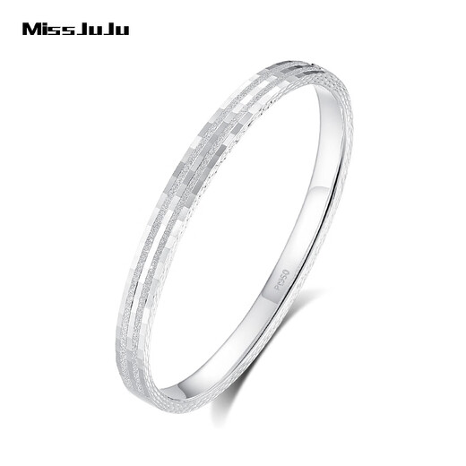 Miss JuJu pt950 platinum bracelet for women, wide face, round, semi-solid platinum bracelet for my wife, inner diameter 58mm, weight 9.75g, width about 3.5mm