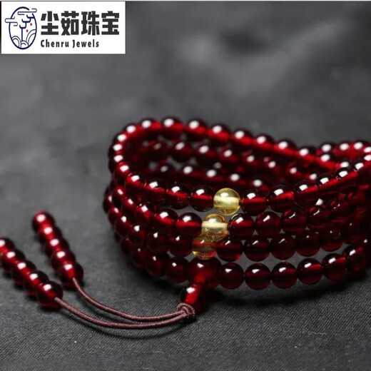 Chenru Natural Baltic Blood Amber 108 Buddha Beads Bracelet Amber Beeswax Men's and Women's Simple Versatile Bracelet Jewelry 10mm
