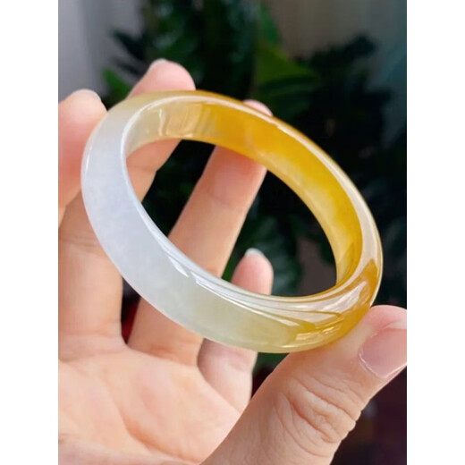 Ancient Burmese imported yellow dragon jade bracelet, ice jade bracelet for women, natural jade, topaz, jade, yellow jade, gold silk jade, inner diameter 53-54