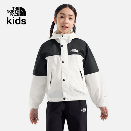 The North Face (The North Face) The North Face Children's Mountain Children's Jacket Boys and Girls Splash-Repellent Sun Protection Skin Jacket 25 Years New | 8B80 QLI/Dune White UPF40+ 140 (M) (140/68)