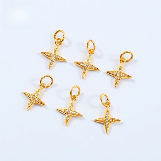 Fir Crown 18K gold inlaid South African real diamond cross pendant pendant diy bracelet bracelet necklace trickle pendant jewelry accessories