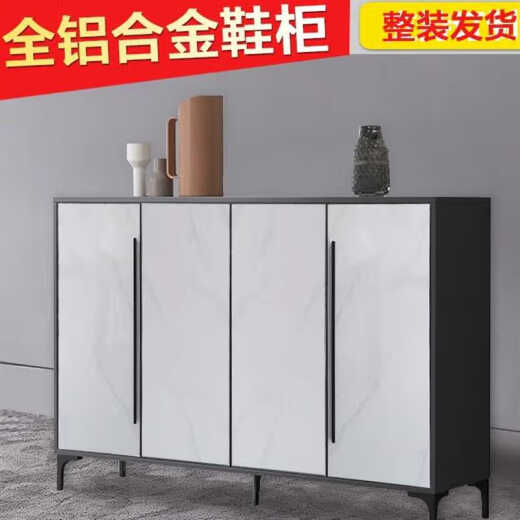 Buog aluminum shoe cabinet storage cabinet sun protection customized Foshan balcony door all-aluminum shoe cabinet waterproof home outdoor customization special shooting expansion area 320 one square meter fully equipped