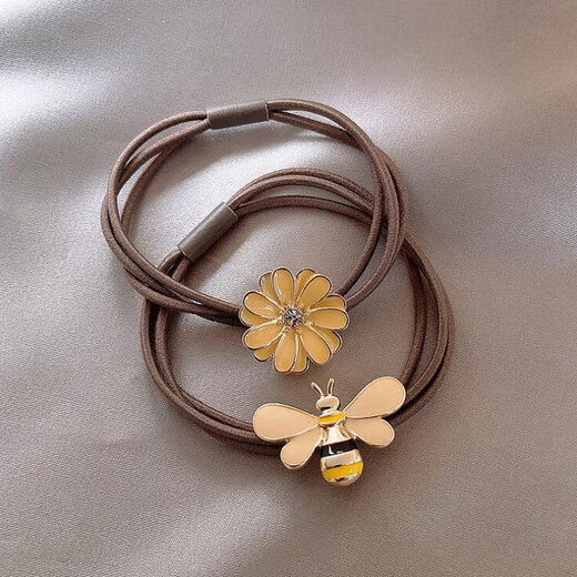 Jay Weiyi high ponytail hair rope colorful braided hair ring head rope for women 2024 new high-end and high-end hair band high elasticity BH-FQ40 little bee head rope