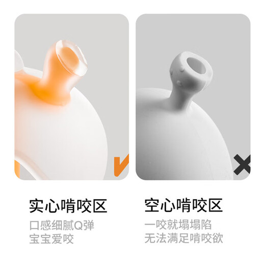 Shubeidi Little Mushroom Teether Baby Soothing Chew Teething Glue Oral Period 3-4-6 Months and Over Baby Anti-eating Hand Grinding Silicone Stick Orange Mushroom Free Storage Box + Anti-Drop Chain