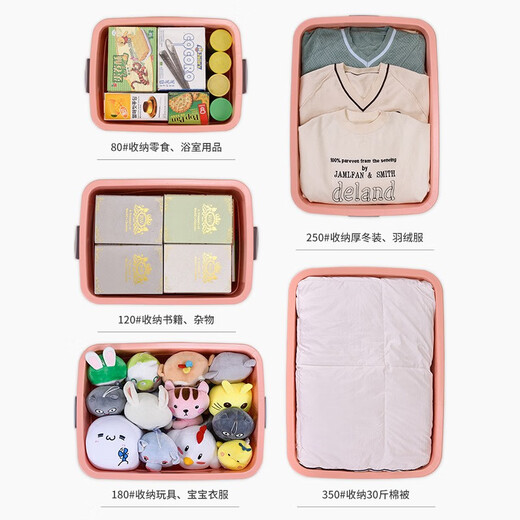 Chenzhi Shangpin Storage Box Extra Large Plastic Box for Household Products Wholesale Storage Box Clothes Storage Box Dormitory Thickened Organizing Box Ivory White 180# (Length 63.5* Width 46.5* Height 38cm)