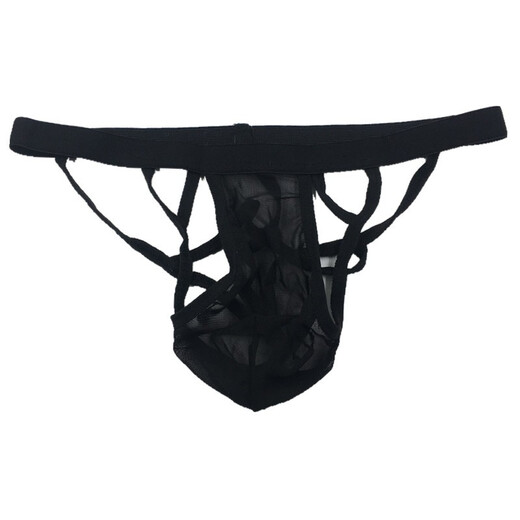 Private Shang Men's Sexy Underwear Mesh Panties Sexy Elastic Band Black T-Pants Thongs One Size 170Jin Jin is equal to 0.5kg within