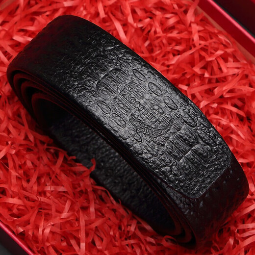 Crocodile shirt automatic buckle first layer cowhide without buckle belt body men's headless belt embossed crocodile full bone pattern 2953