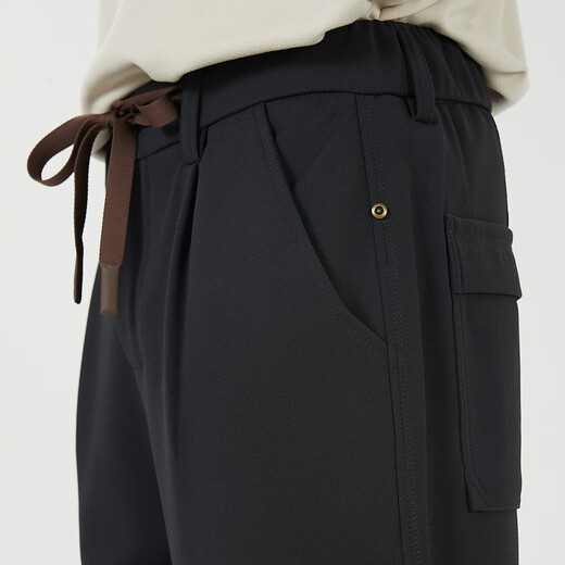 MARKLESS休闲裤男秋冬垂顺易打理聪明裤四面弹百搭简约长裤4855 灰色 33