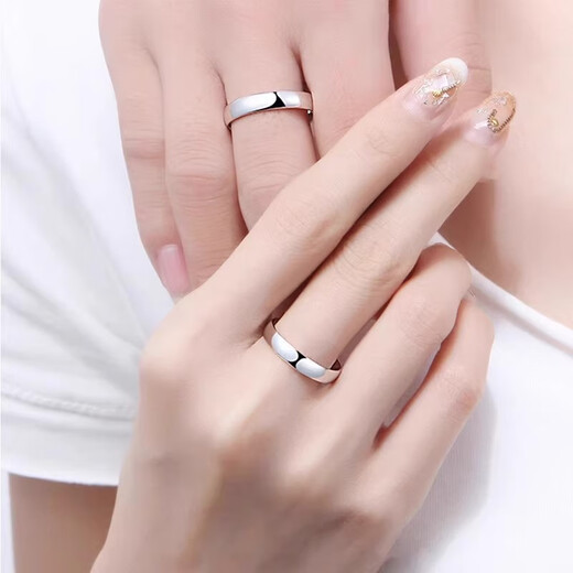 Fat Donglai's same style 18K gold plain ring PT950 platinum platinum glossy couple model men's and women's ring 18k diamond Mobius men's ring single