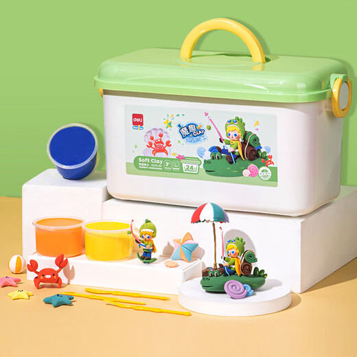 Deli (deli) 24 colors large weight ultra-light clay colored clay plasticine clay space clay handmade DIY art toys children's kindergarten school stationery birthday gift