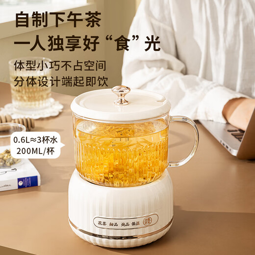 禾伴毕业季礼物送老师退休礼品实用高档养生壶迷你伴手礼员工福利奖品 智能白色保温烧水杯礼盒红0.6L 党员纪念品办公室一人用电炖杯