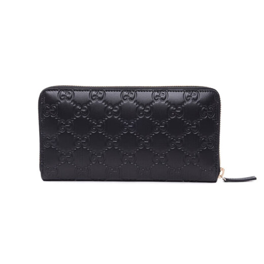 Gucci (GUCCI) bow buckle long zipper embossed leather wallet for women 388680CWC1G1000 black black FZ