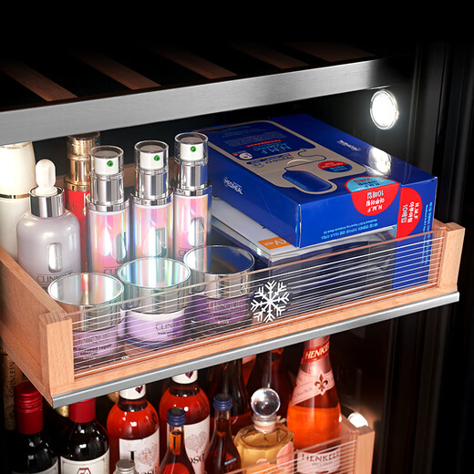 PULADI frequency conversion double-door red wine cabinet constant temperature double-door double-temperature wine cabinet home living room refrigerator office tea villa liquor beverage commercial fresh-keeping display cabinet embedded ultra-thin frequency conversion double door-1.88 meters high-wine cabinet ice bar style 414L