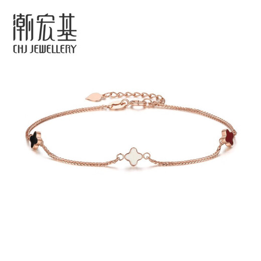 Chao Acer 18K gold rose gold bracelet girl birthday gift little lucky SCK30003184 about 16 to 17cm