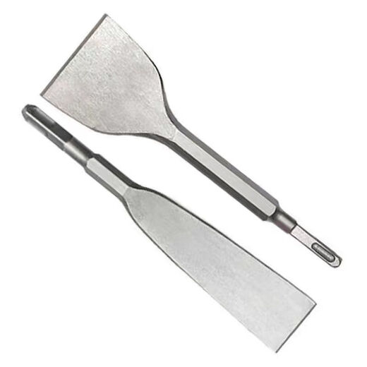 Electric hammer electric pick chisel square handle four pit chisel widened flat shovel electric pick head widened electric hammer drill bit shovel head black round handle two pits 17x280x75