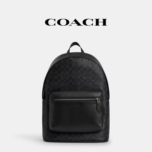 COACH/Coach Officially Authorized Men's Simple Casual Backpack Valentine's Day Gift Valentine's Day Gift Black Gray CV925QBMI5