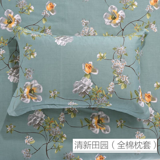 Aiwei pillowcase pillowcase pair of pure cotton household cotton single pillowcase pillowcase Qingxin Garden 48*74cm