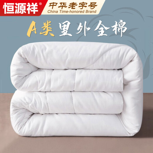 Hengyuanxiang Class A antibacterial pure cotton inside and outside 100% Xinjiang cotton autumn and winter quilt 6Jin [Jin equals 0.5kg] 200*230cm