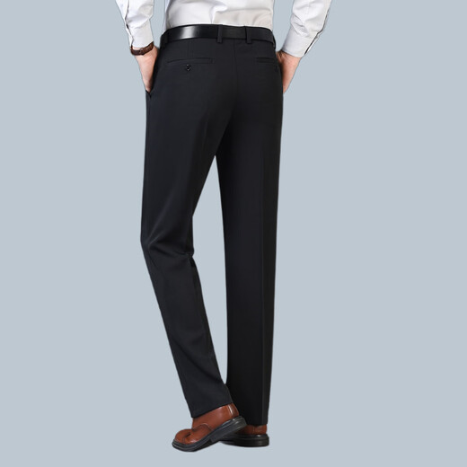 Binmuniao plus size trousers men's plus size trousers business casual suit trousers extra large elastic straight formal trousers black 43 (recommended 220Jin Jin equals 0.5 kg)