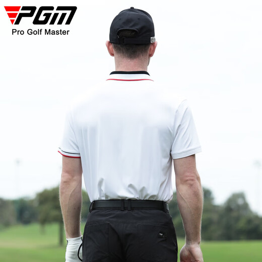 PGM vêtements de golf t-shirt de sport d'été à manches courtes pour hommes polo extensible col côtelé coloré pour hommes YF684-blanc M