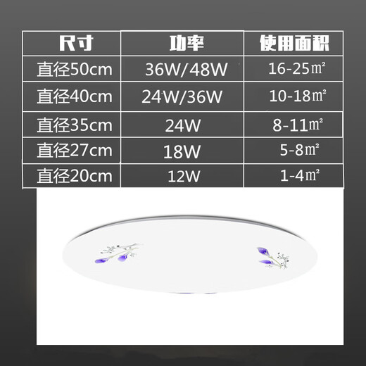 Micro-LED ceiling lamp round remote control atmospheric living room lamp modern simple bedroom lamp balcony lamp restaurant lighting 40 cm in diameter white light 48 watts Camellia style