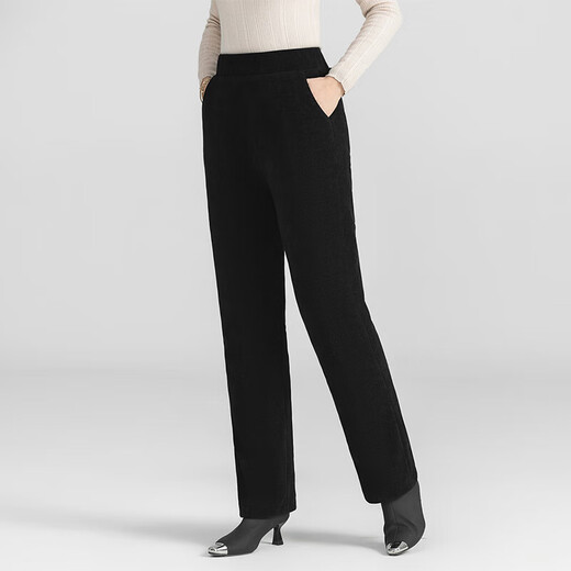 YAYA Down Pants Women's 2025 Winter New Versatile Slim Pants Thickened Duck Down Warm Pants CF Black L