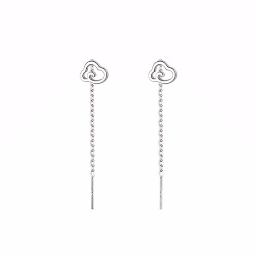Guanpu Pavilion Fat Donglai's same style pt950 platinum ear wire PT950 female platinum earrings small fashionable earrings as a gift for girlfriend Clover ear wire