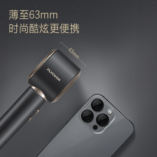 FLYCO high-speed hair dryer birthday gift for home dormitory travel essential portable quick-drying negative ion hair care high-power hair dryer FH6371 interstellar black national subsidy