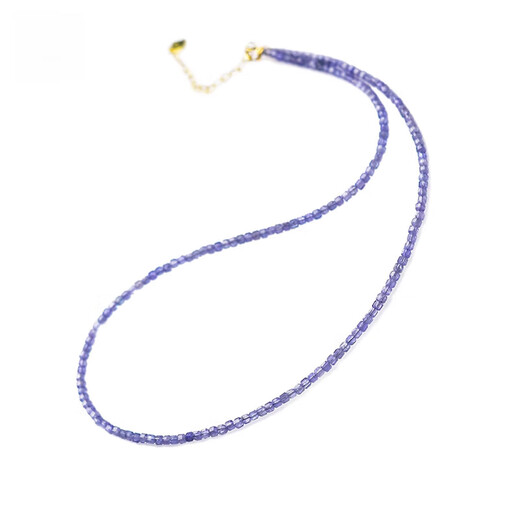 Chinese Valentine's Day gift 520 Valentine's Day gift Goddess' Day gift Tanzanite necklace for women new light luxury small bead diameter about 2mm - chain length about 38+5cm extension chain