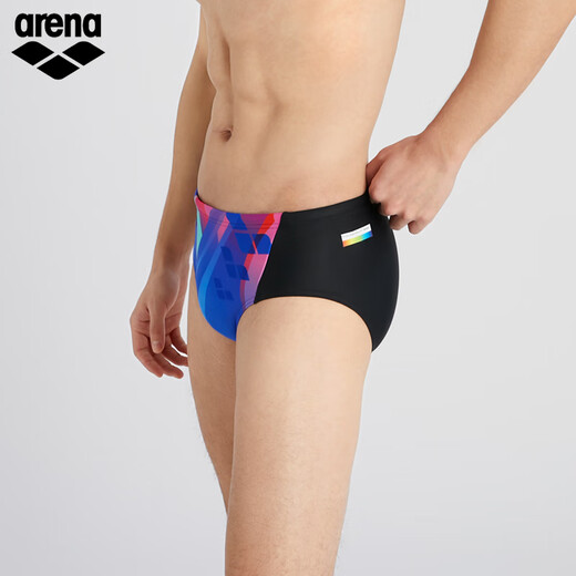 Мужские трусы серии Arena (arena) source power с принтом, модные, не смущающие плавки для фитнеса, черные/синие (BKBU) XL