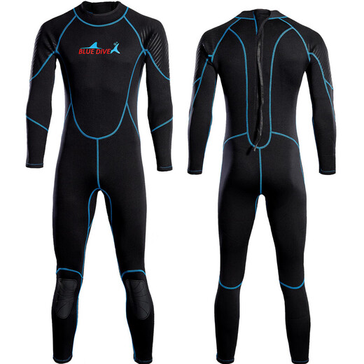 BLUE DIVE wetsuit swimsuit 2mm one-piece men's warm surfing paddleboard motorboat swimming winter swimming snorkeling free cold protection blue line 2XL