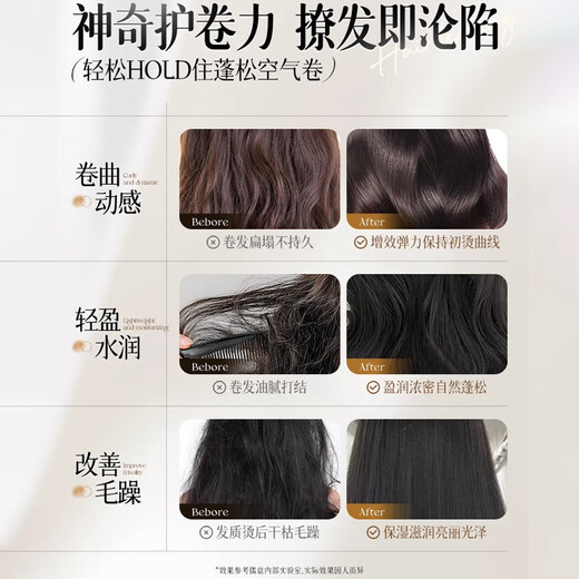 Confucian elastin for women's curly hair, moisturizing and curling, anti-frizz, fluffy and styling hair, perm care, special no-wash elastin 450ml 1 bottle, same style as the salon, fragrance elastin