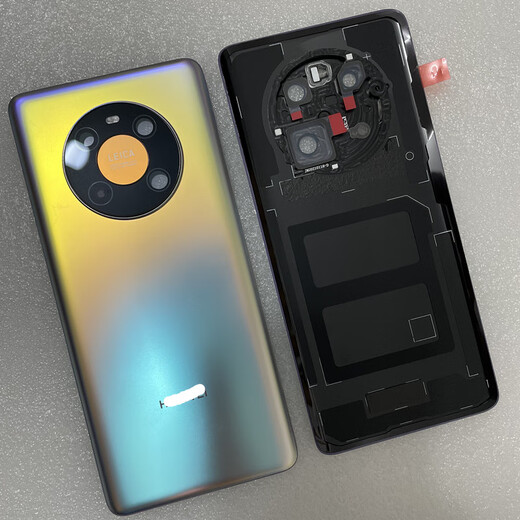 Suitable for original Huawei mate40 back cover glass, mate40pro mobile phone back case, original battery cover replacement case, Mate40Por bright black original + heat dissipation sticker + frame + lens