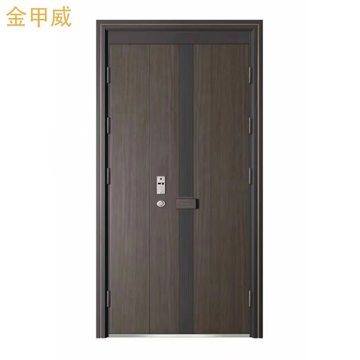 金甲威门业（D10威尼斯)甲级木纹转印入户门嵌入式智能锁支持私人订制 D10威尼斯单门