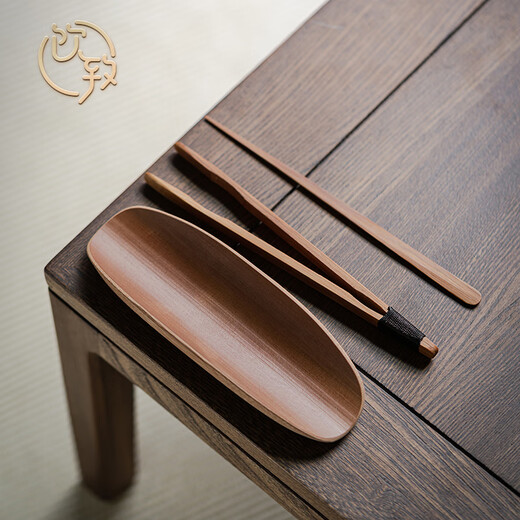 Yinzhi Natural Bamboo Tea Clamp Three-piece Set Kung Fu Tea Set Solid Wood Tea Pick Tea Spoon Tea Lotus Tea Ceremony Parts Old Bamboo Tea Clamp Three-piece Set