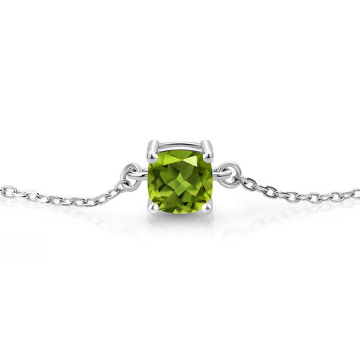 GEM STONE KING 85 points Green Peridot Bracelet Women's 925 Silver Colorful Jewelry Classic Exquisite Niche Ins Gift for Girls Birthday Gift