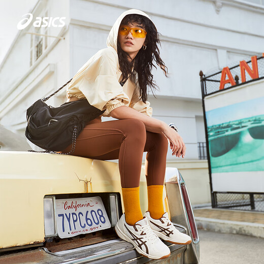 ASICS badminton shoes for men and women, same style, comfortable, stable, wear-resistant, breathable and traction sports shoes RIVRE CF beige/brown 37.5