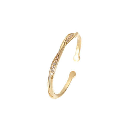 Yingtang Old Phoenix 18K Gold Exquisite Open Adjustable Ring Outlets Women's Accessories Golden Open Ring Color Open Golden Open Ring Lao Fengxiang Same Style