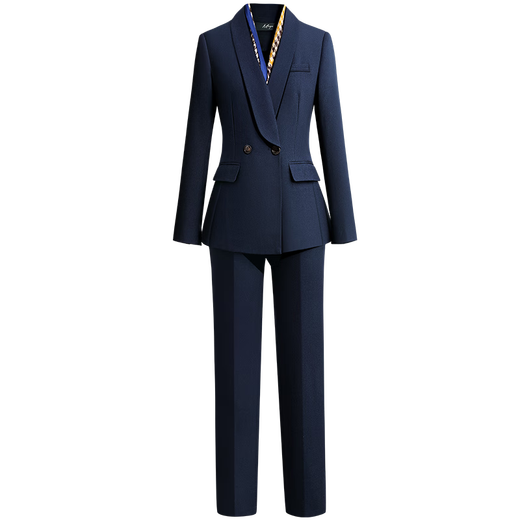 Weishipin Autumn Small Suit Women's High-end Professional Wear Women's Suit Fashionable Temperament Suit Jacket Commuting Formal Work Wear Navy Blue (suit + trousers) 5099 L