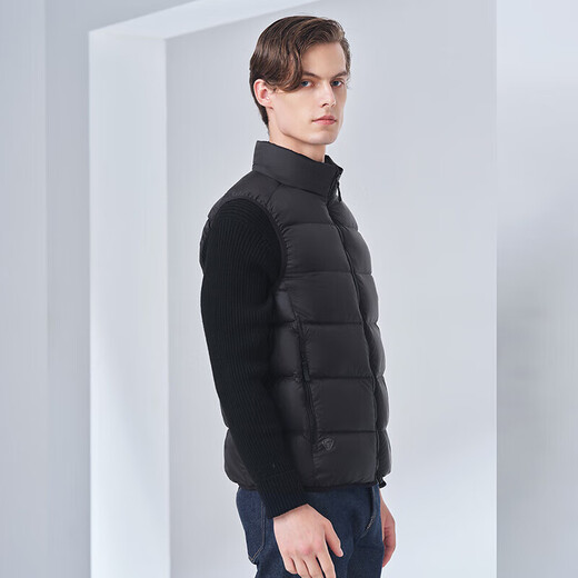 Tambor light down jacket vest for men with short stand-up collar, light and warm, comfortable vest with inner layer TA330033 black 180